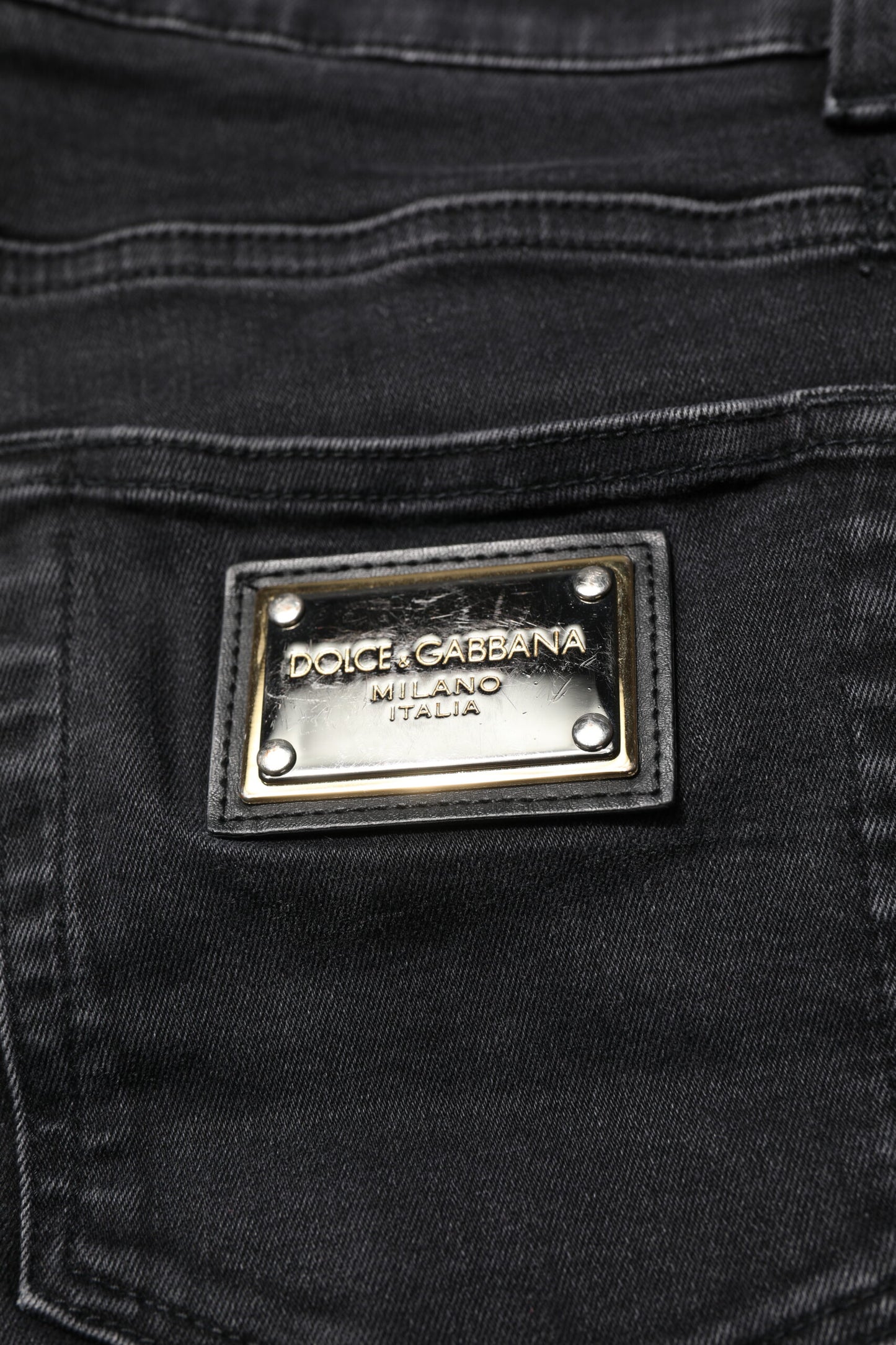 Dolce & Gabbana Black Cotton Skinny Men Denim Jeans