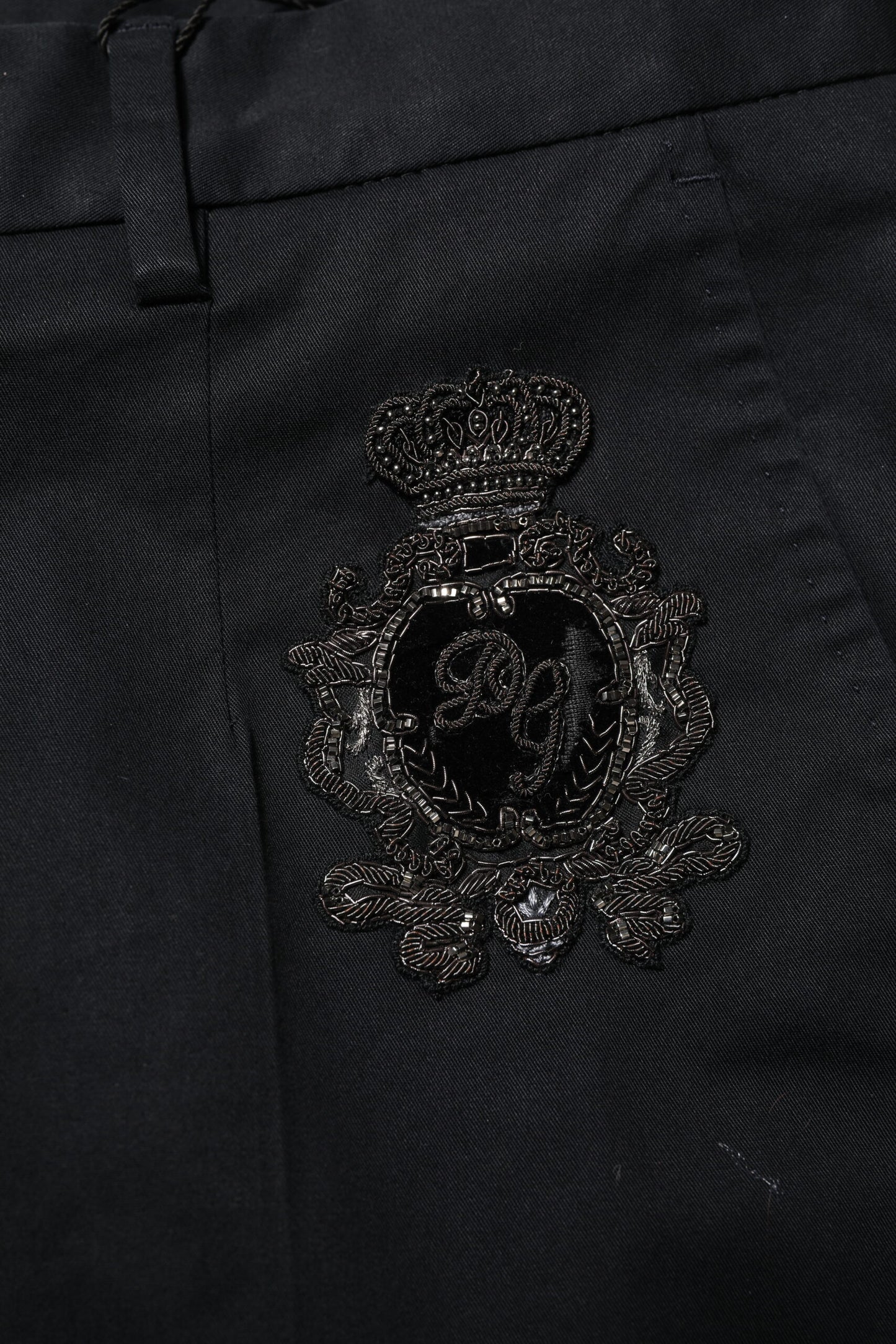 Dolce &amp; Gabbana Dunkelblaue Anzughose aus Baumwolle mit Logo