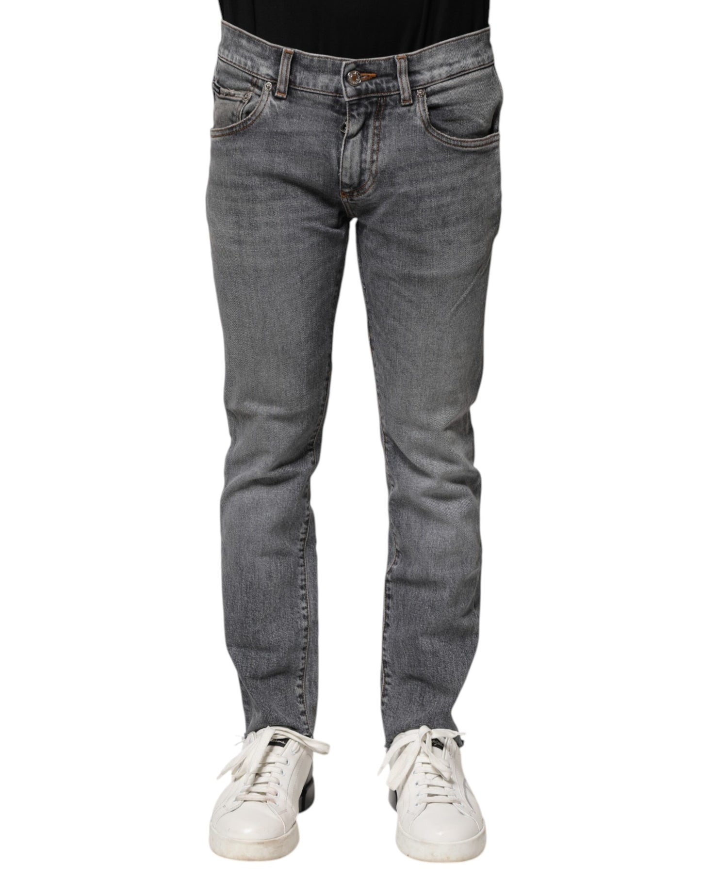 Dolce &amp; Gabbana Graue Skinny-Jeans aus Baumwolle für Herren