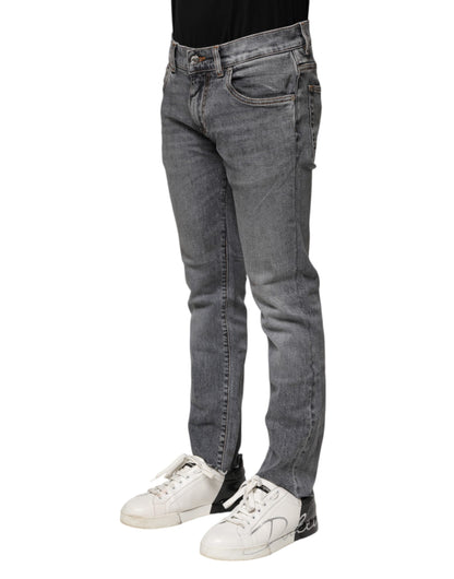 Dolce &amp; Gabbana Graue Skinny-Jeans aus Baumwolle für Herren