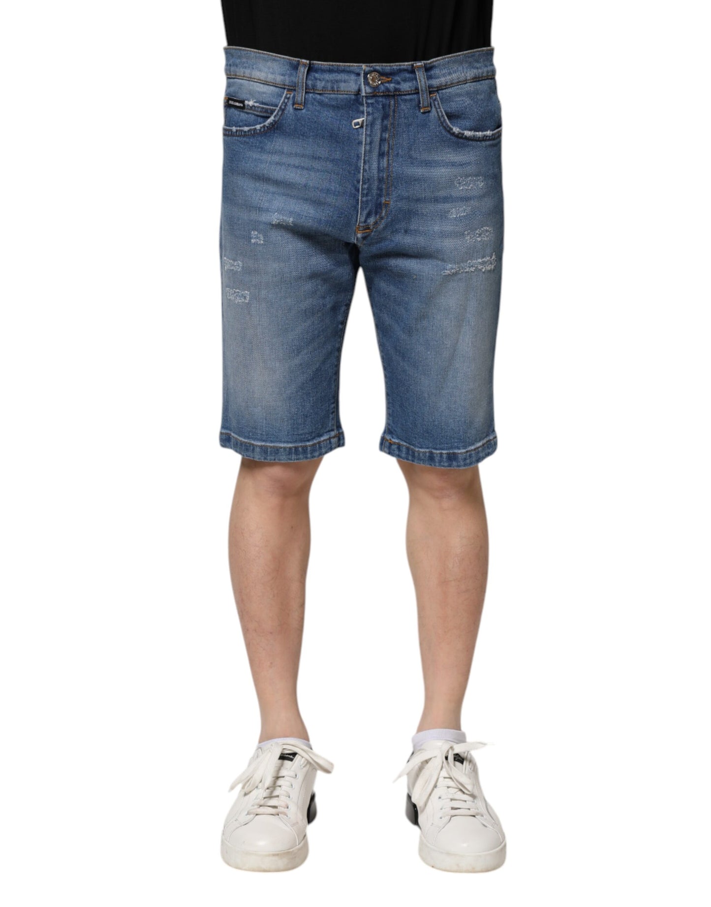 Dolce &amp; Gabbana – Blaue Bermudashorts aus Baumwollstretch für Herren
