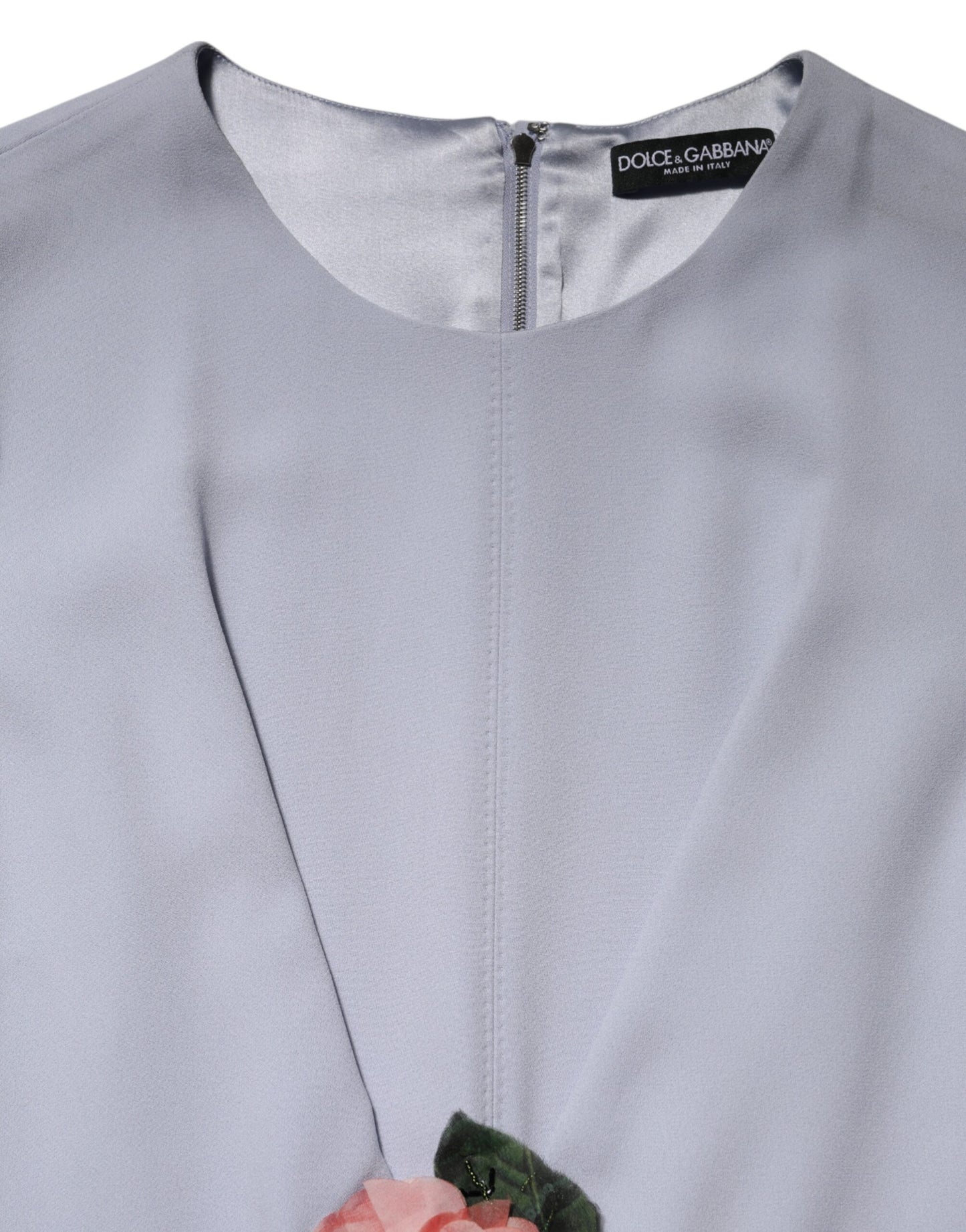 Dolce &amp; Gabbana Graues Viskose-Kurzarm-Etui-Midikleid