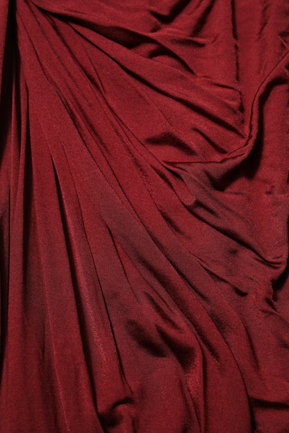 Dolce &amp; Gabbana – Eng anliegendes Midikleid aus Viskose mit One-Shoulder-Träger in Rot