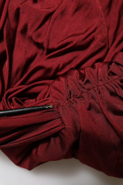 Dolce &amp; Gabbana – Eng anliegendes Midikleid aus Viskose mit One-Shoulder-Träger in Rot