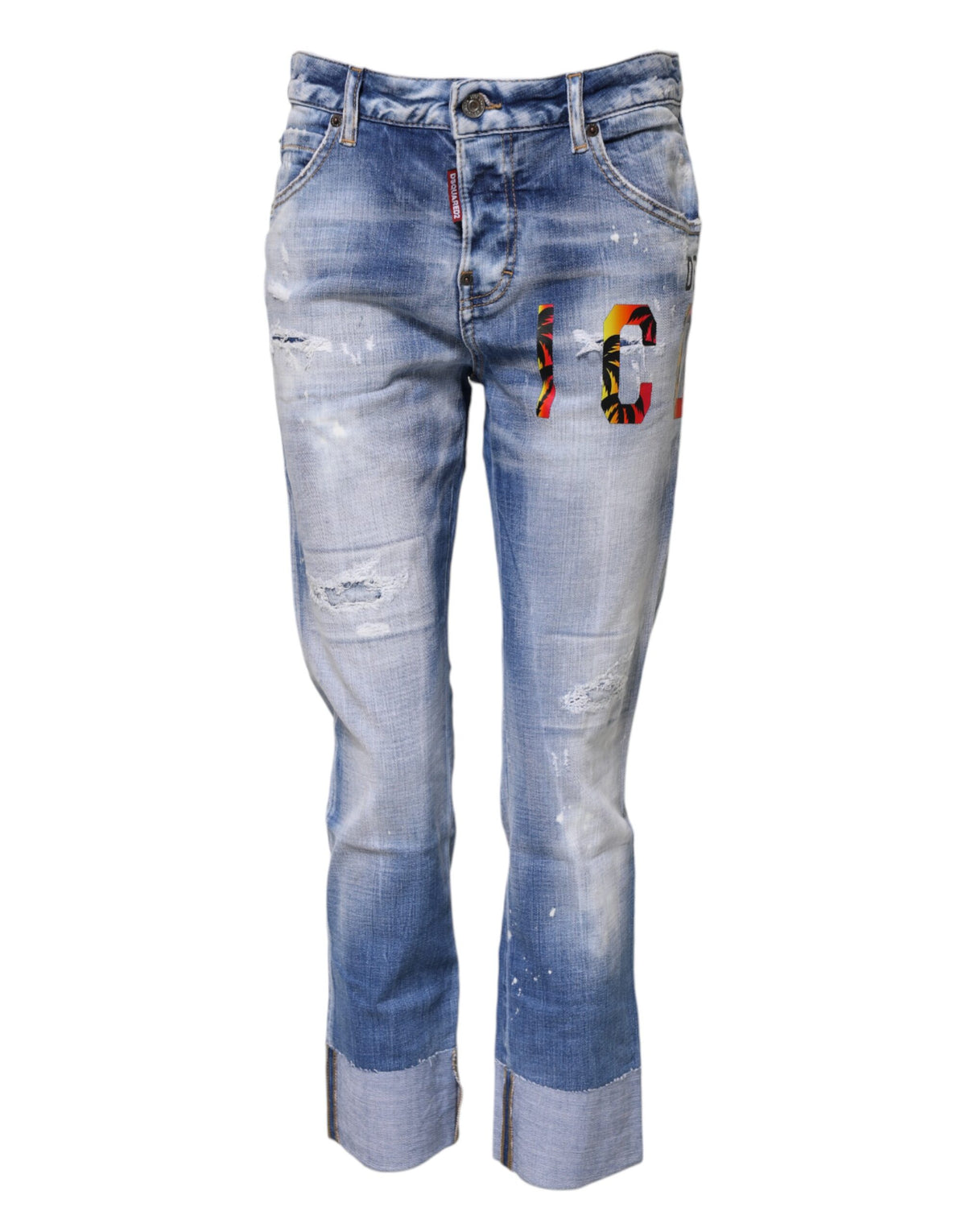 Dsquared² – Blaue Skinny-Jeans aus verwaschener Baumwolle mit mittlerer Taille