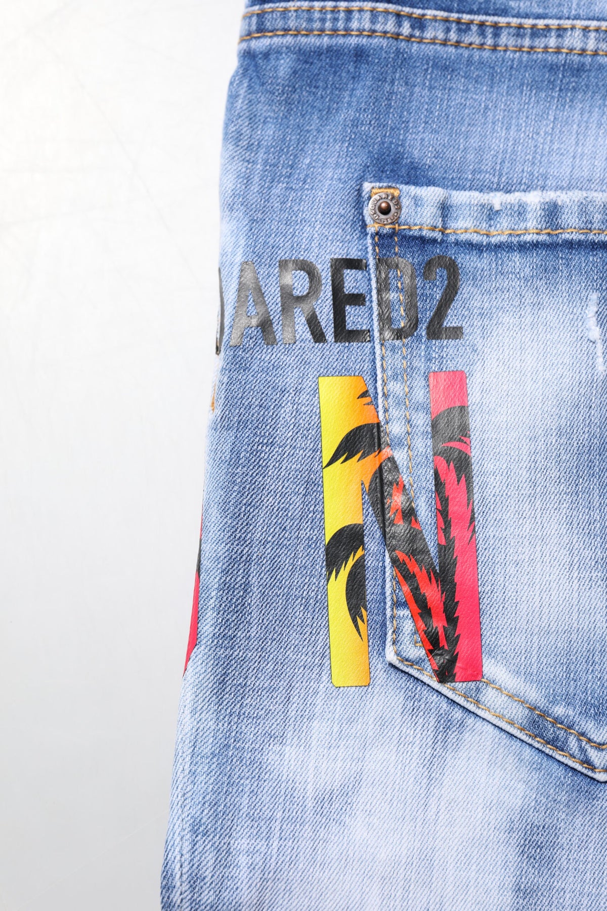 Dsquared² – Blaue Skinny-Jeans aus verwaschener Baumwolle mit mittlerer Taille
