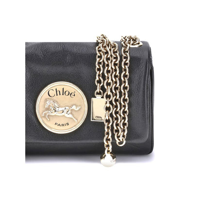 Chloé Schultertasche aus schwarzem Kalbsleder (Bos Taurus)