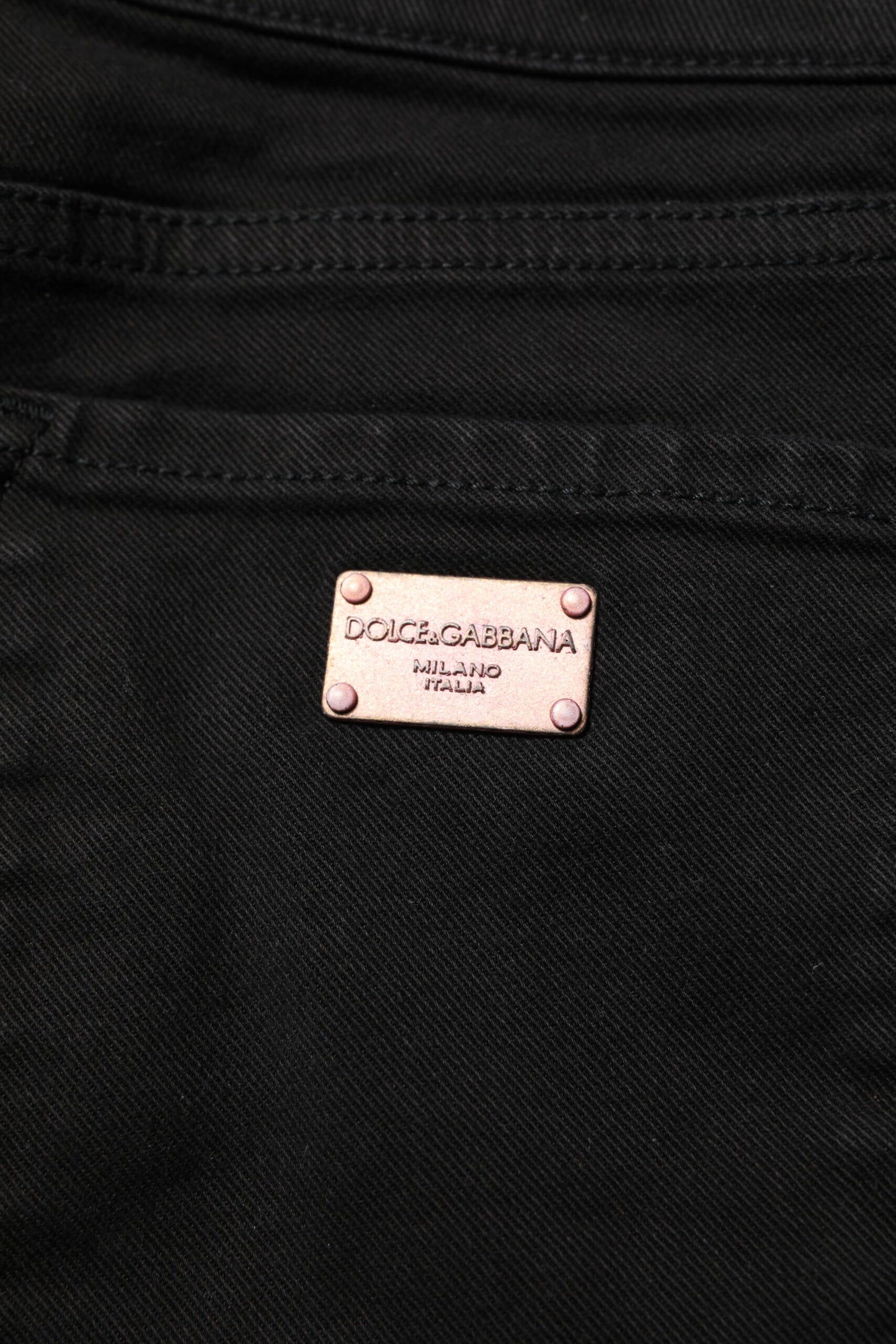 Dolce &amp; Gabbana – Schwarze Skinny-Jeans aus Baumwolle mit mittlerer Taille