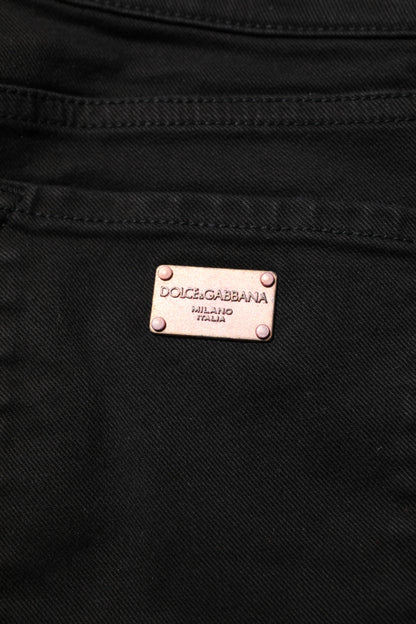 Dolce &amp; Gabbana – Schwarze Skinny-Jeans aus Baumwolle mit mittlerer Taille