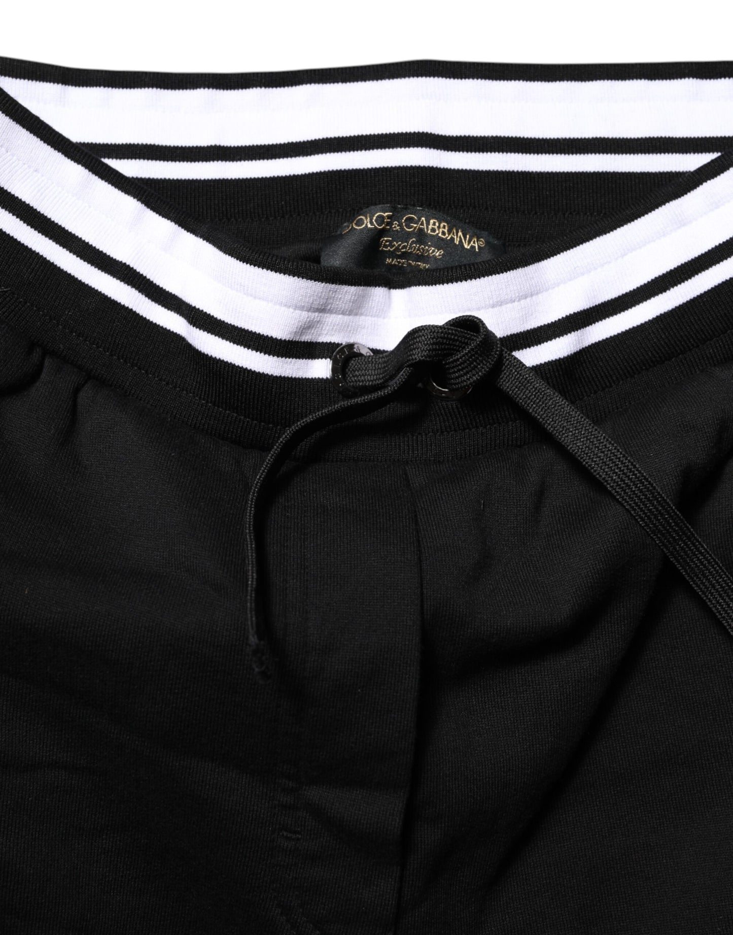 Dolce &amp; Gabbana – Schwarze Jogginghose aus Baumwolle mit mittlerer Taille