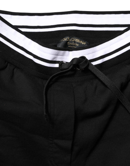 Dolce &amp; Gabbana – Schwarze Jogginghose aus Baumwolle mit mittlerer Taille