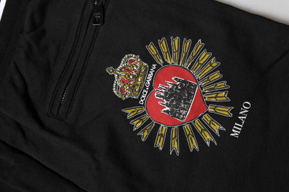 Dolce &amp; Gabbana – Schwarze Jogginghose aus Baumwolle mit mittlerer Taille