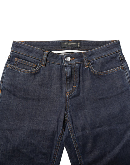 Dolce &amp; Gabbana – Blaue Skinny-Jeans aus Baumwoll-Denim mit mittlerer Taille