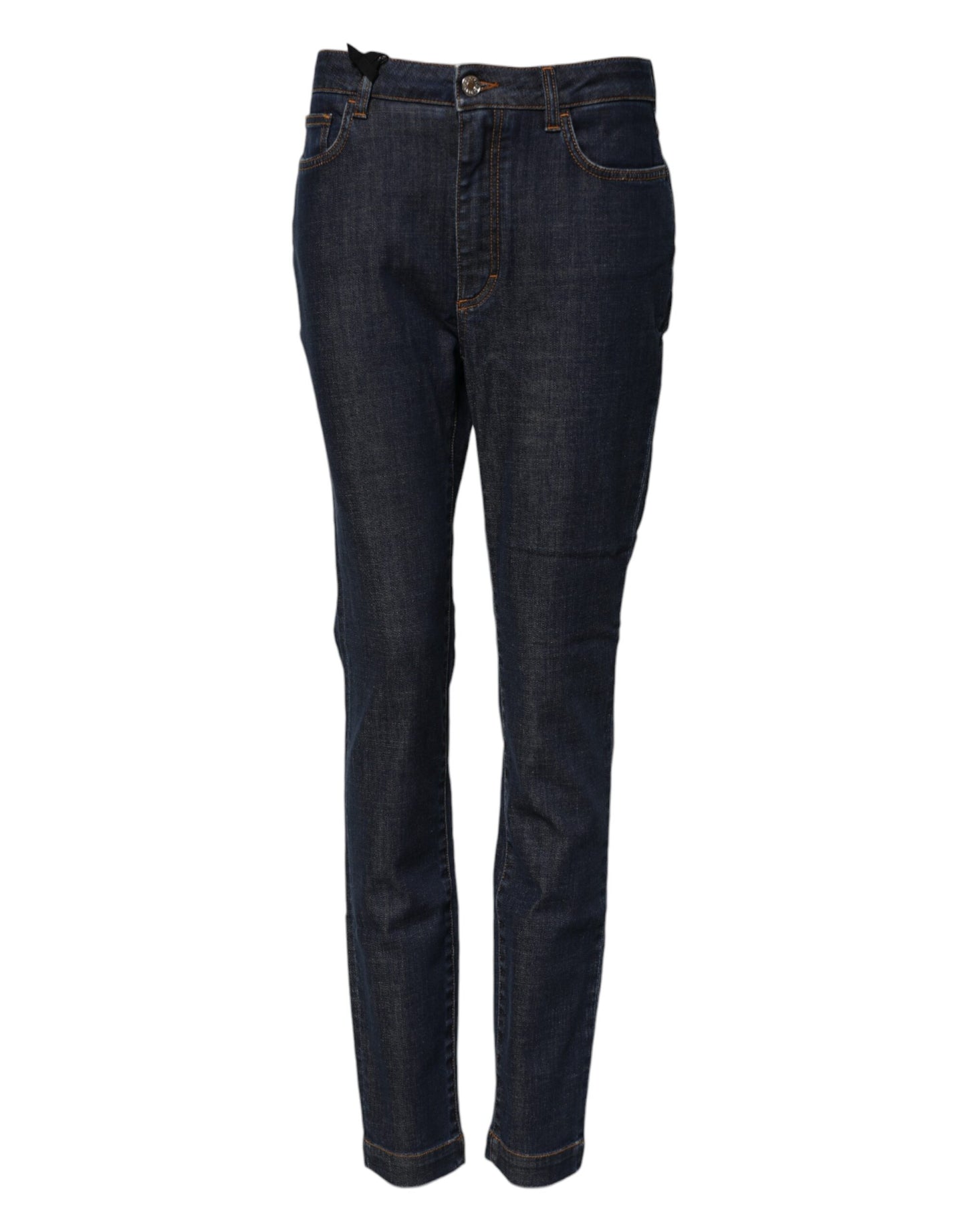 Dolce &amp; Gabbana Blue Queen Patch AUDREY Jeans mit mittlerer Taille