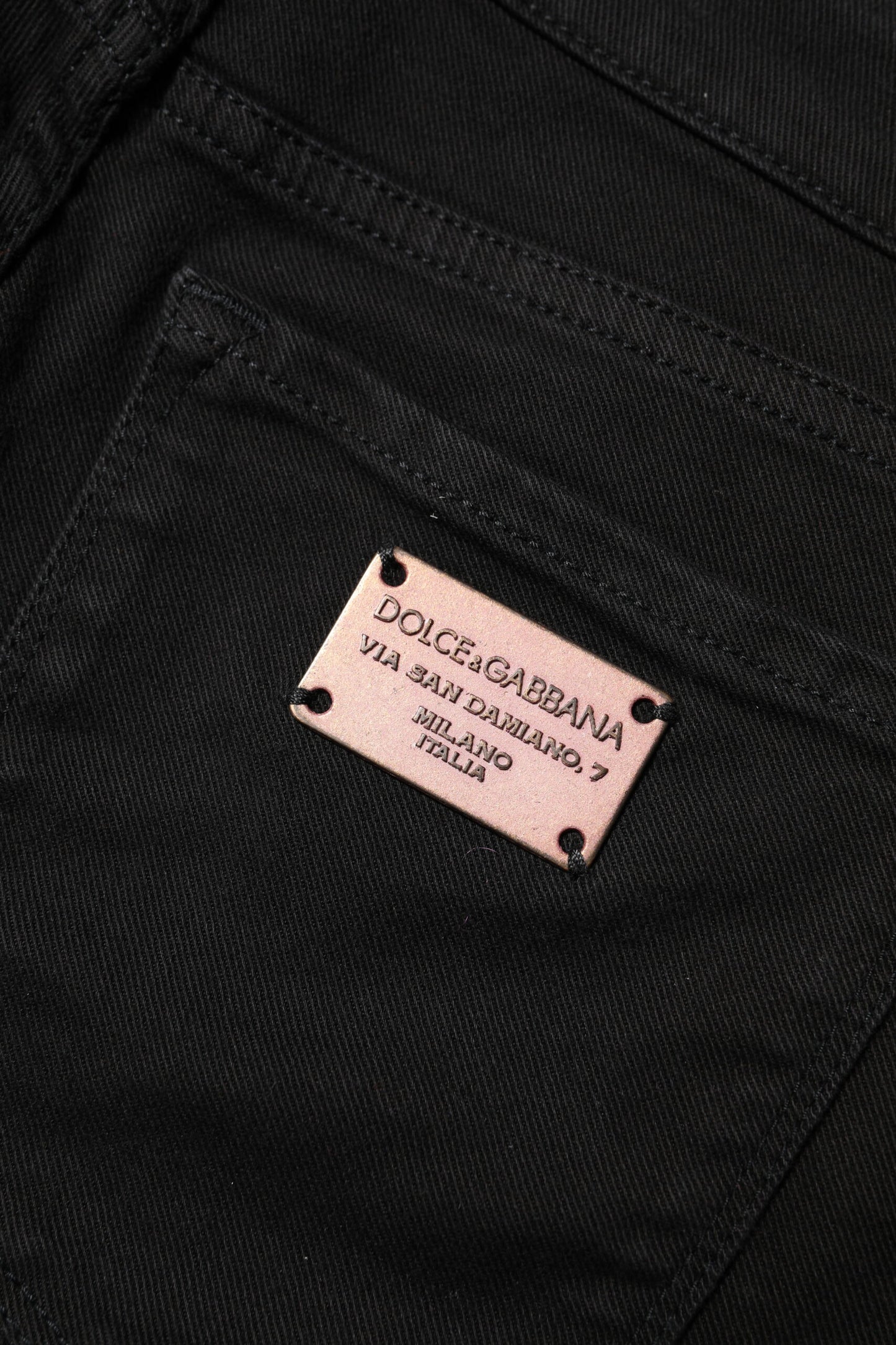 Dolce &amp; Gabbana – Schwarze Skinny-Jeans aus Baumwolle mit mittlerer Taille