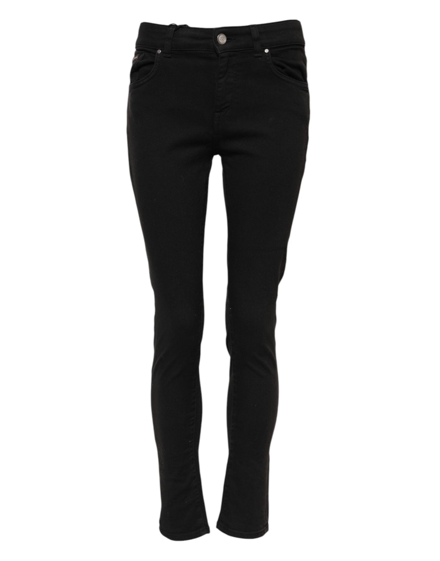 Dolce &amp; Gabbana – Schwarze Skinny-Jeans aus Baumwolle mit mittlerer Taille