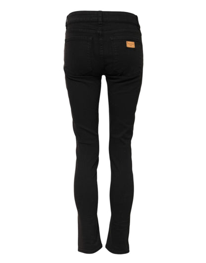 Dolce &amp; Gabbana – Schwarze Skinny-Jeans aus Baumwolle mit mittlerer Taille