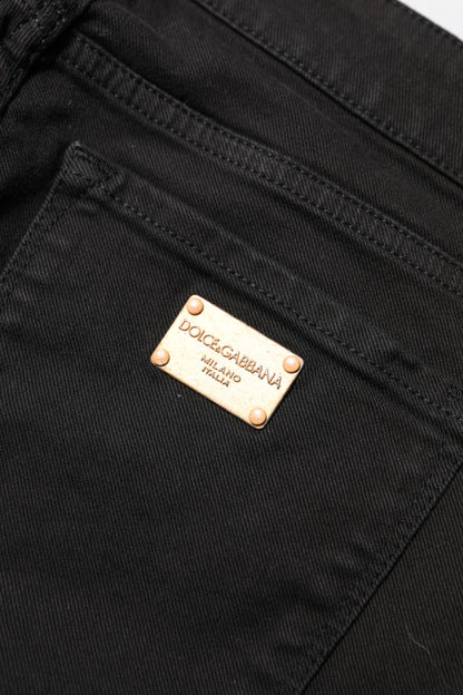 Dolce &amp; Gabbana – Schwarze Skinny-Jeans aus Baumwolle mit mittlerer Taille