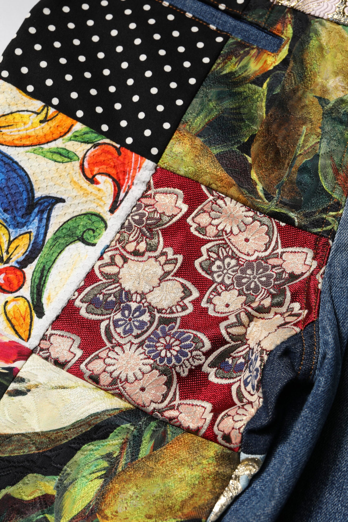 Dolce &amp; Gabbana Blaue AMBER Patchwork-Jeans mit hoher Taille