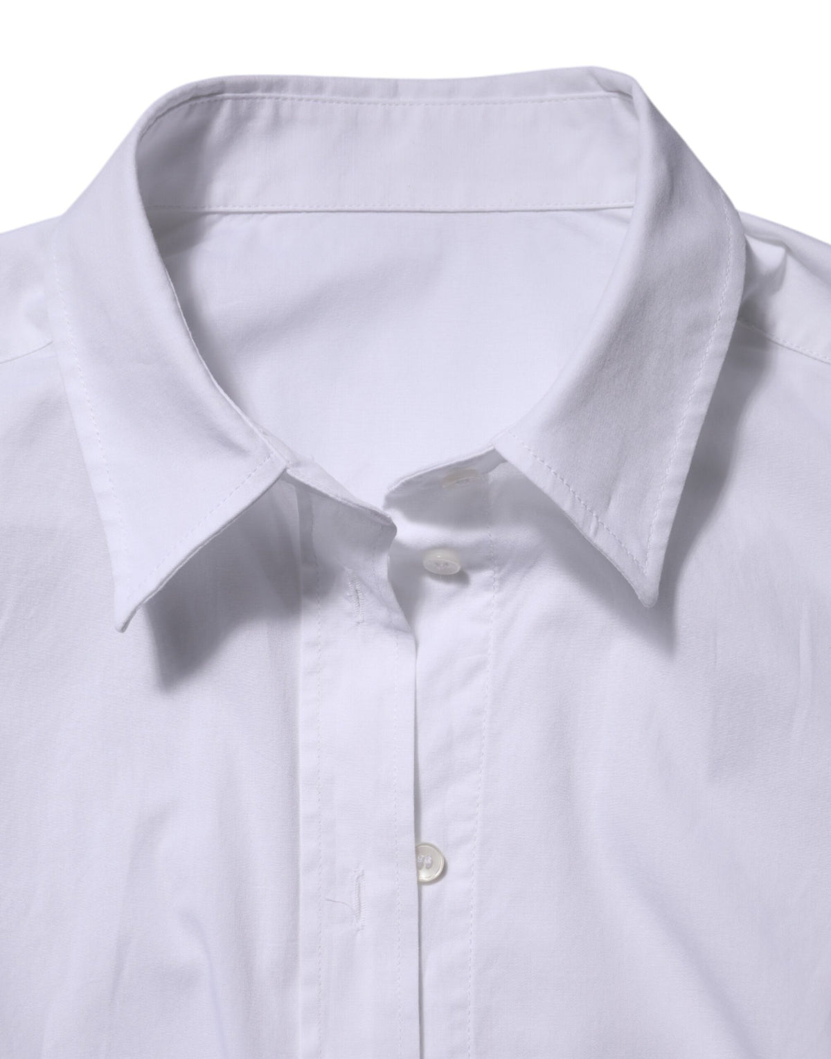 Dolce &amp; Gabbana – Weißes Baumwoll-Oberhemd mit langen Ärmeln und Kragen