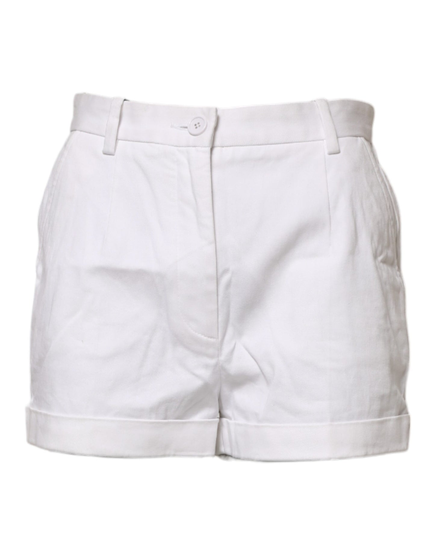 Dolce &amp; Gabbana – Weiße Bermudashorts aus Baumwolle mit mittlerer Taille für Damen