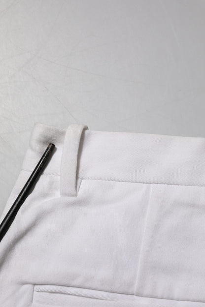 Dolce &amp; Gabbana – Weiße Bermudashorts aus Baumwolle mit mittlerer Taille für Damen