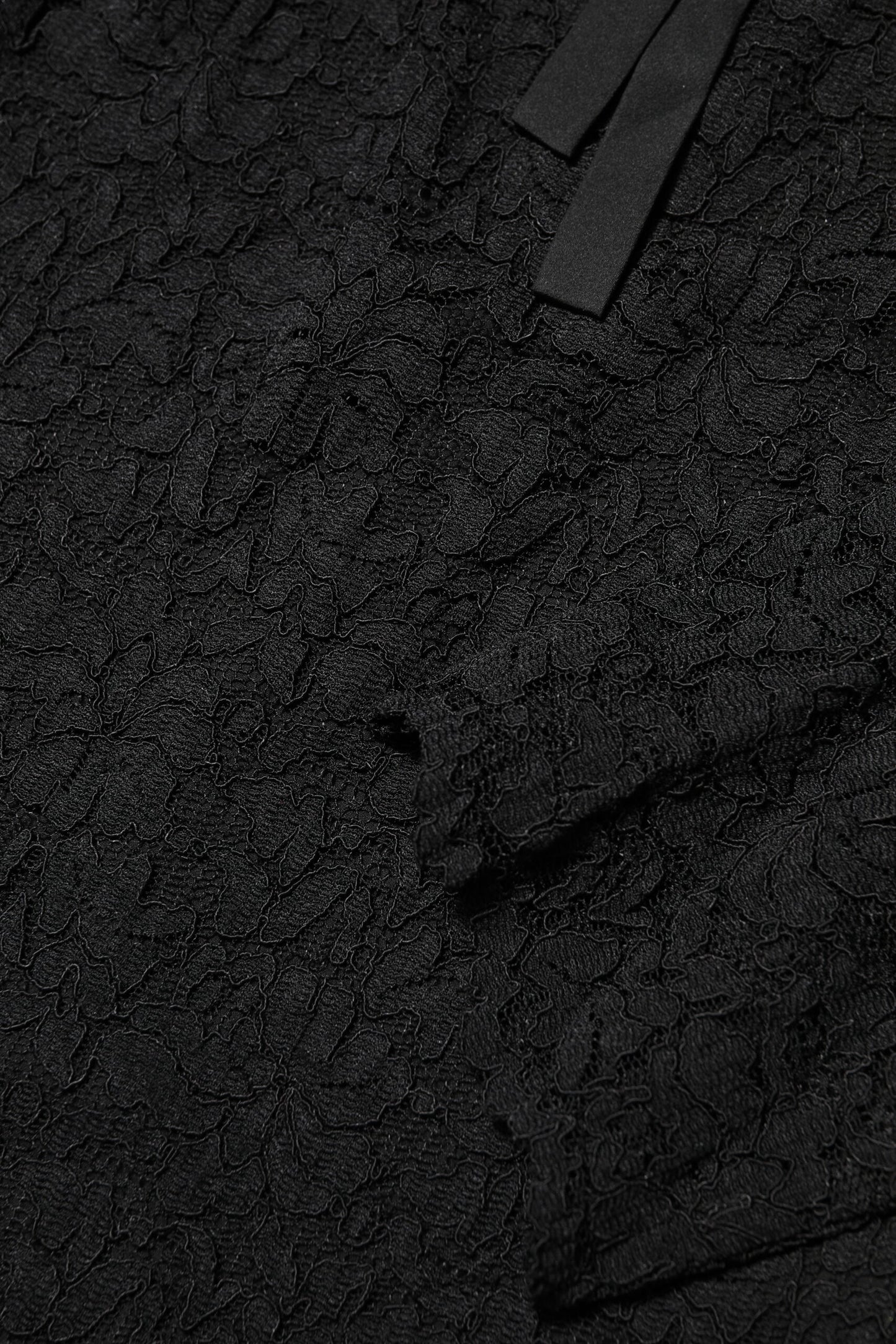 Dolce &amp; Gabbana – Schwarzes Langarm-Blusetop aus Nylonspitze