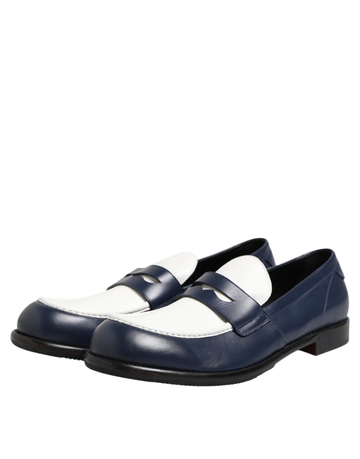 Dolce &amp; Gabbana – Slipper aus schwarzem und weißem Leder für Herren