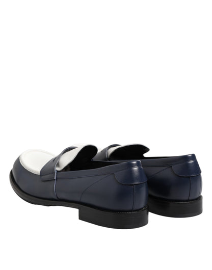 Dolce &amp; Gabbana – Slipper aus schwarzem und weißem Leder für Herren