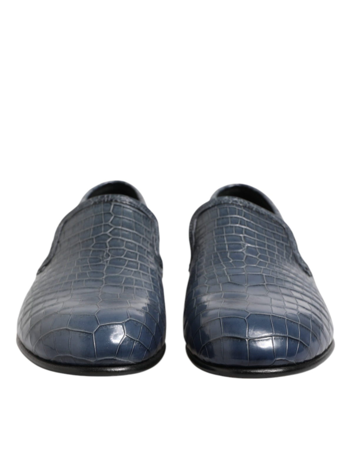 Dolce &amp; Gabbana – Slipper aus exotischem Leder in Blau für Herren