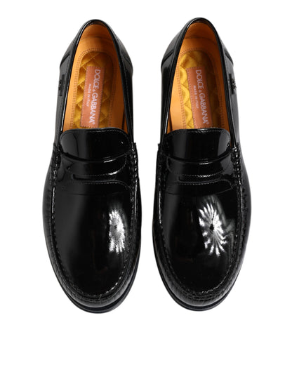 Dolce &amp; Gabbana – Slipper-Loafer aus schwarzem Leder