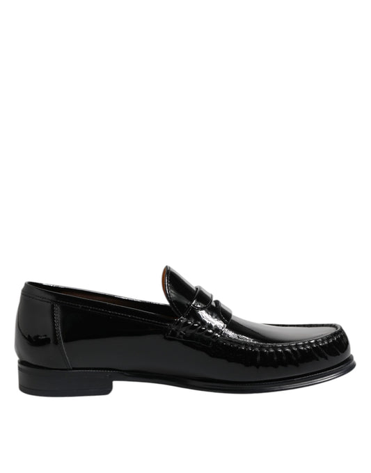 Dolce &amp; Gabbana – Slipper-Loafer aus schwarzem Leder