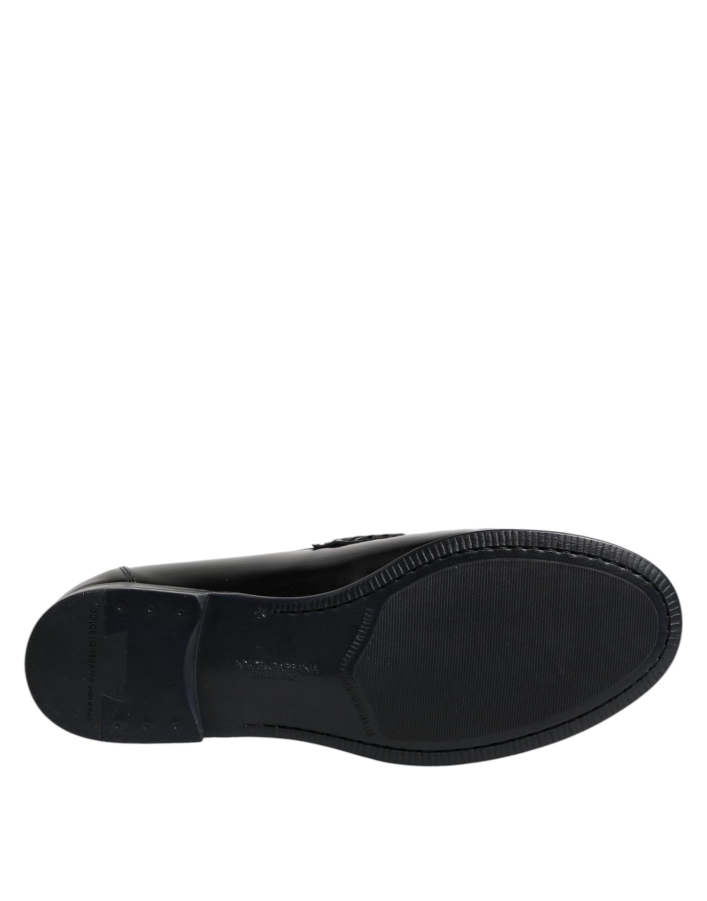 Dolce &amp; Gabbana – Slipper-Loafer aus schwarzem Leder
