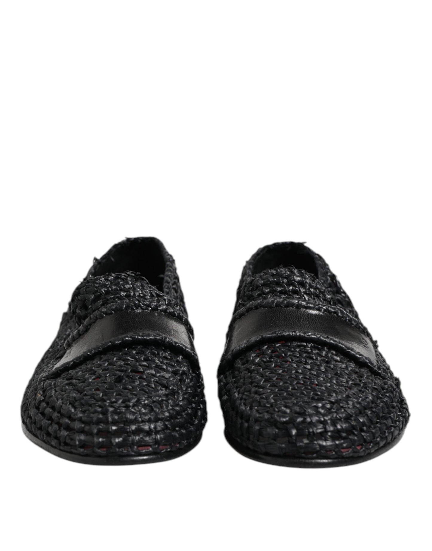 Dolce &amp; Gabbana – Schwarze Slipper aus gewebtem Leder Herren Schuhe