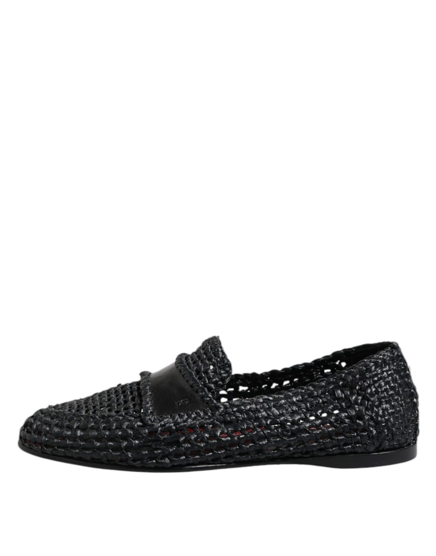 Dolce &amp; Gabbana – Schwarze Slipper aus gewebtem Leder Herren Schuhe