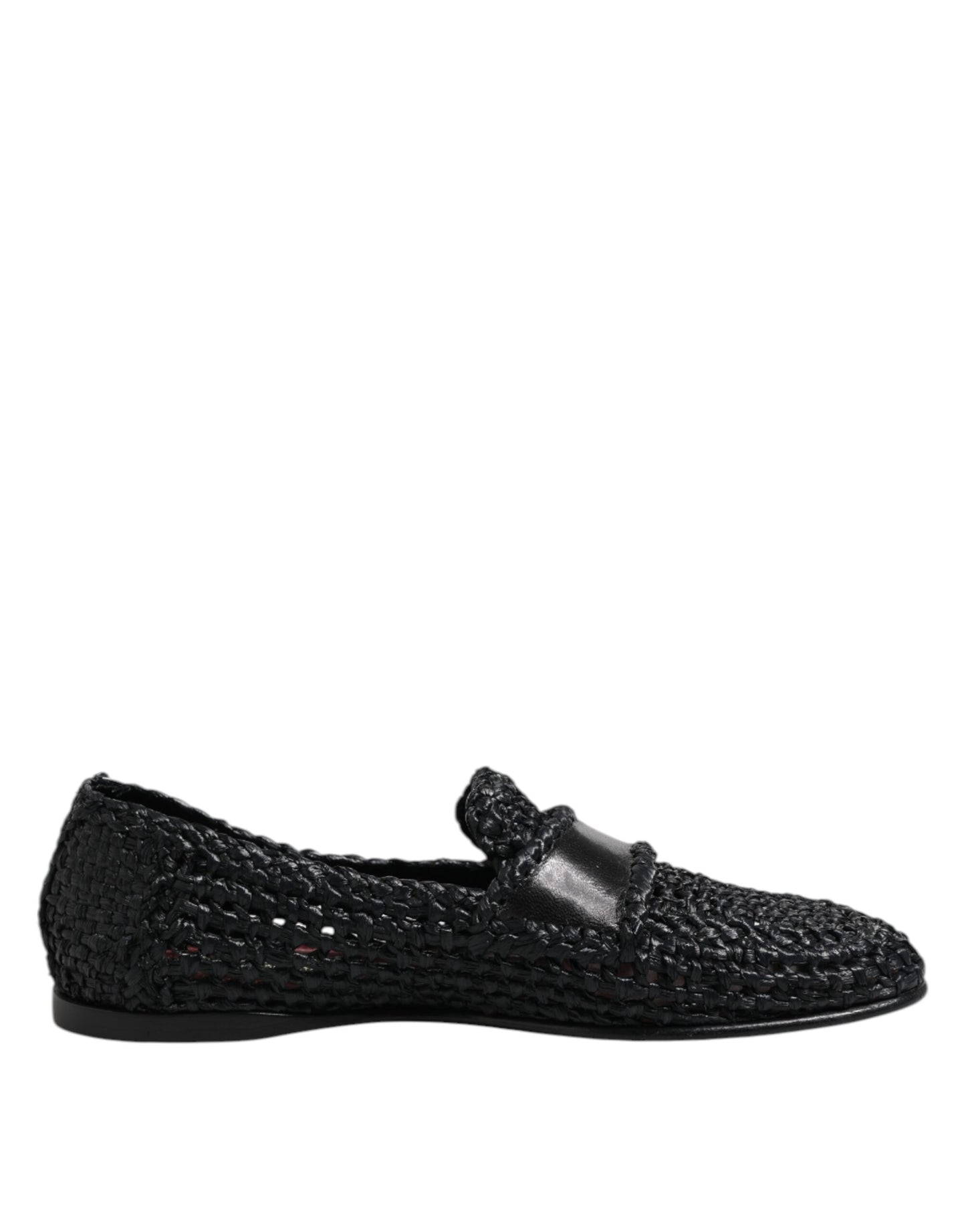 Dolce &amp; Gabbana – Schwarze Slipper aus gewebtem Leder Herren Schuhe