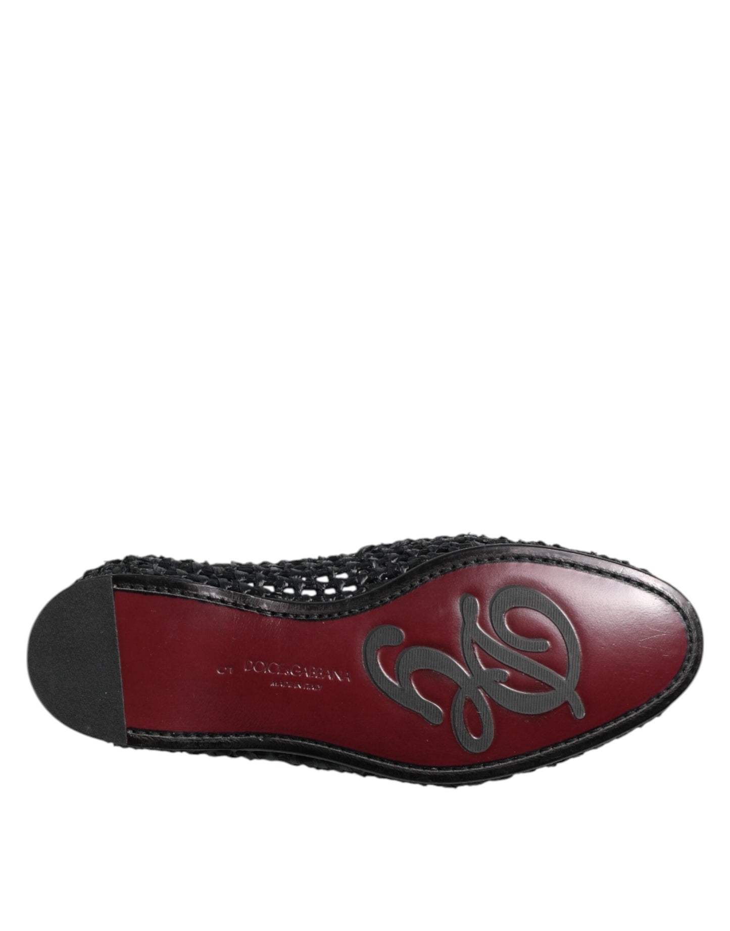 Dolce &amp; Gabbana – Schwarze Slipper aus gewebtem Leder Herren Schuhe