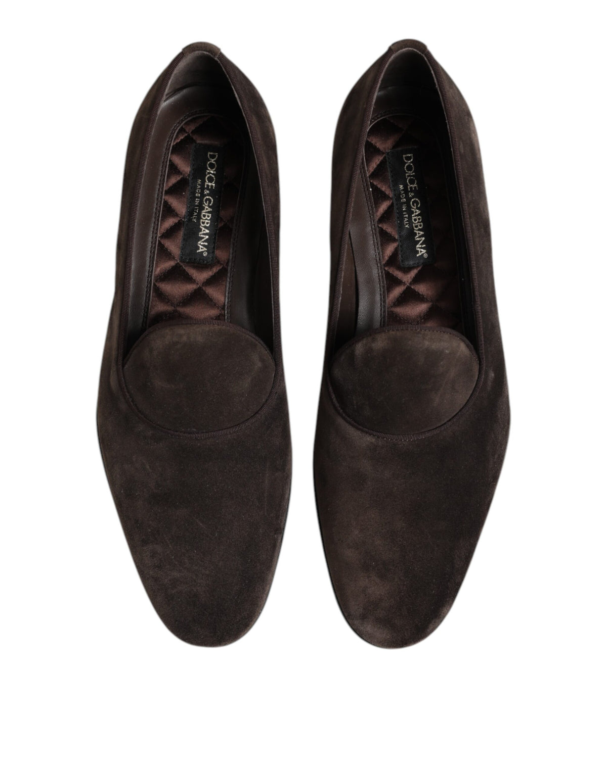 Dolce &amp; Gabbana – Slipper aus braunem Samtleder