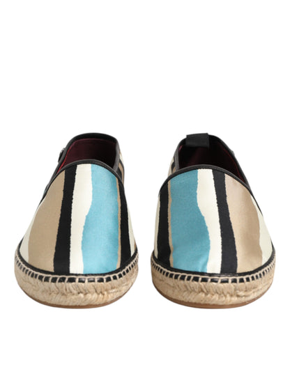 Flache Espadrille-Schuhe aus Canvas mit mehrfarbigen Streifen von Dolce &amp; Gabbana
