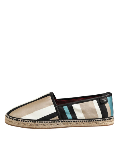 Flache Espadrille-Schuhe aus Canvas mit mehrfarbigen Streifen von Dolce &amp; Gabbana