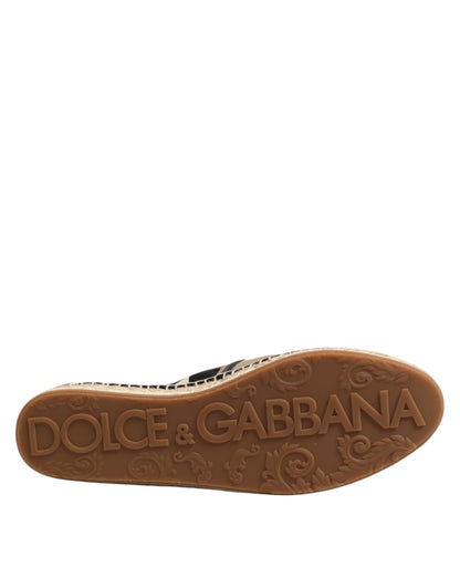 Flache Espadrille-Schuhe aus Canvas mit mehrfarbigen Streifen von Dolce &amp; Gabbana