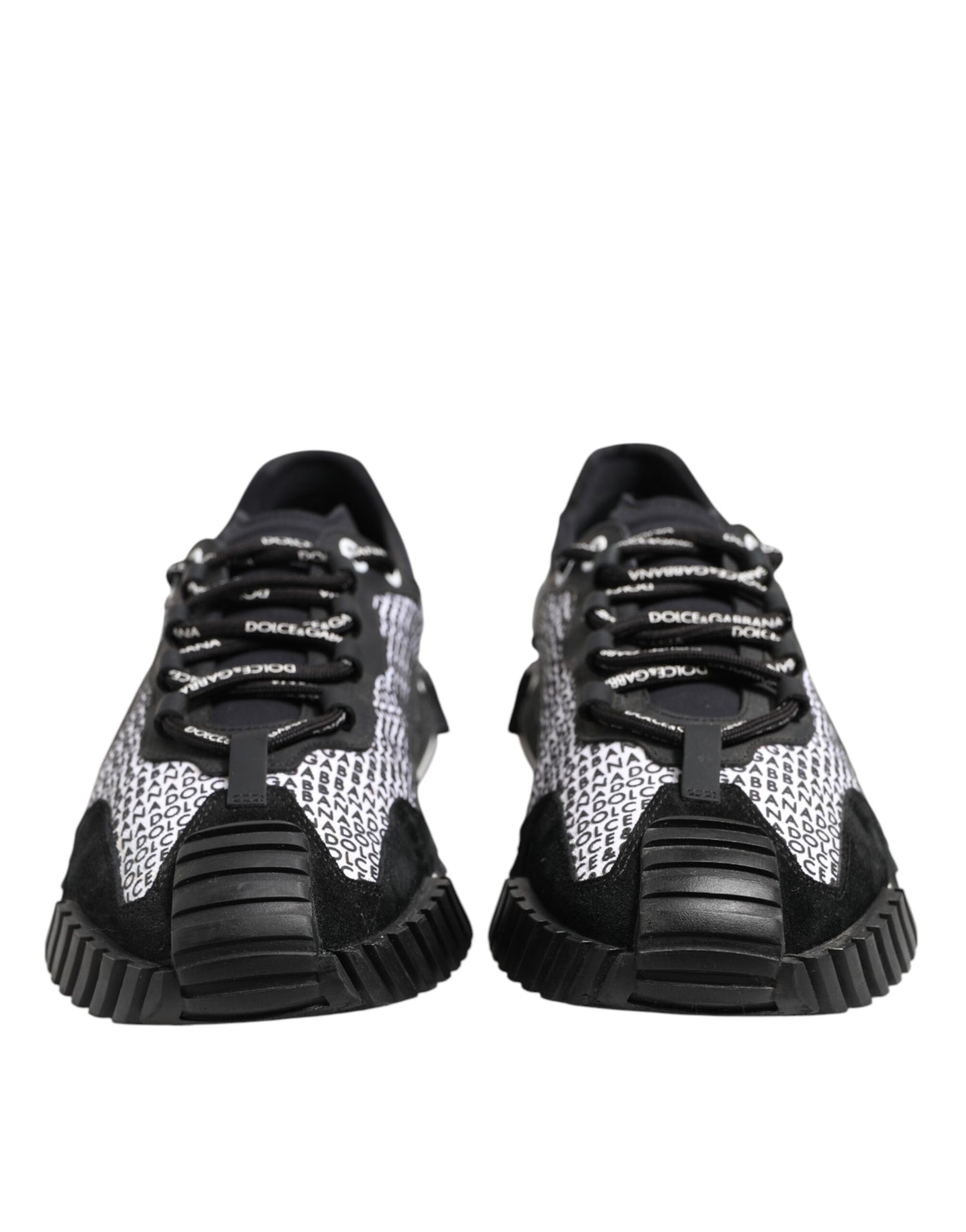 Dolce &amp; Gabbana – Schwarze, niedrige NS1-Sneaker mit Logo und Schnürung