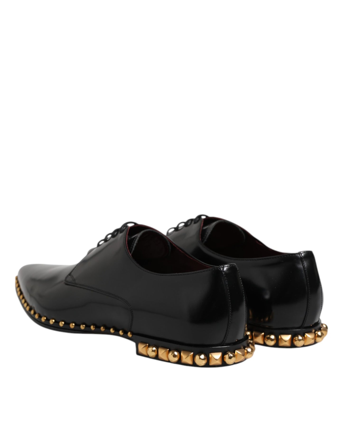 Dolce &amp; Gabbana – Derby-Schuhe aus schwarzem Leder mit Nieten
