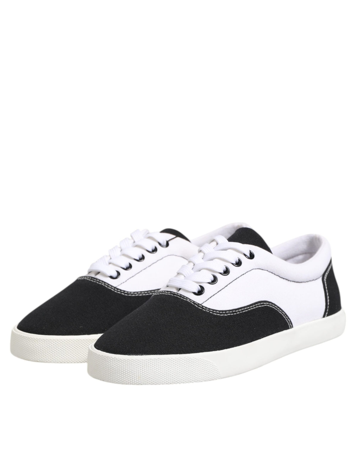 Dolce &amp; Gabbana – Schwarze Sneakers aus Baumwoll-Canvas mit Schnürung für Herren