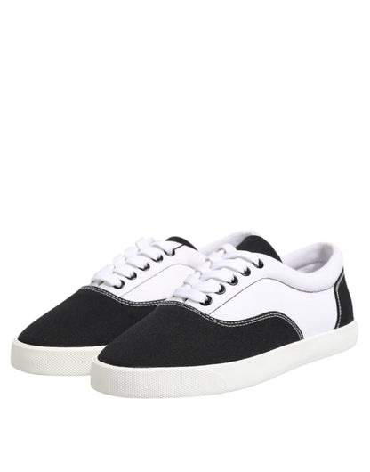 Dolce &amp; Gabbana – Schwarze Sneakers aus Baumwoll-Canvas mit Schnürung für Herren