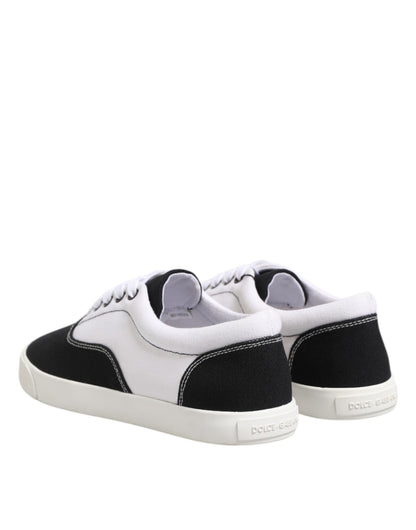 Dolce &amp; Gabbana – Schwarze Sneakers aus Baumwoll-Canvas mit Schnürung für Herren
