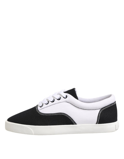 Dolce &amp; Gabbana – Schwarze Sneakers aus Baumwoll-Canvas mit Schnürung für Herren