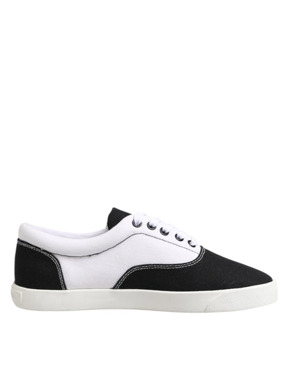Dolce &amp; Gabbana – Schwarze Sneakers aus Baumwoll-Canvas mit Schnürung für Herren