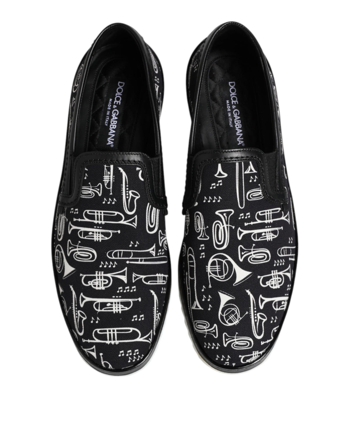 Dolce &amp; Gabbana – Schwarze Slipper mit Print für Herren