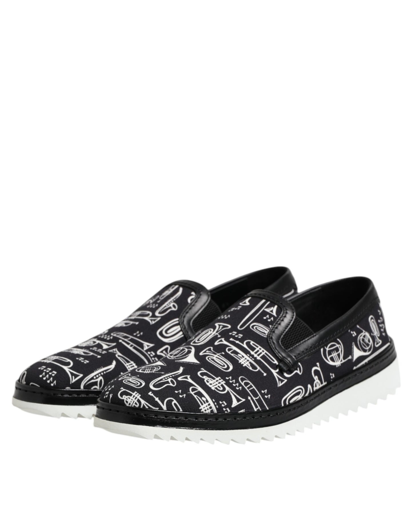 Dolce &amp; Gabbana – Schwarze Slipper mit Print für Herren